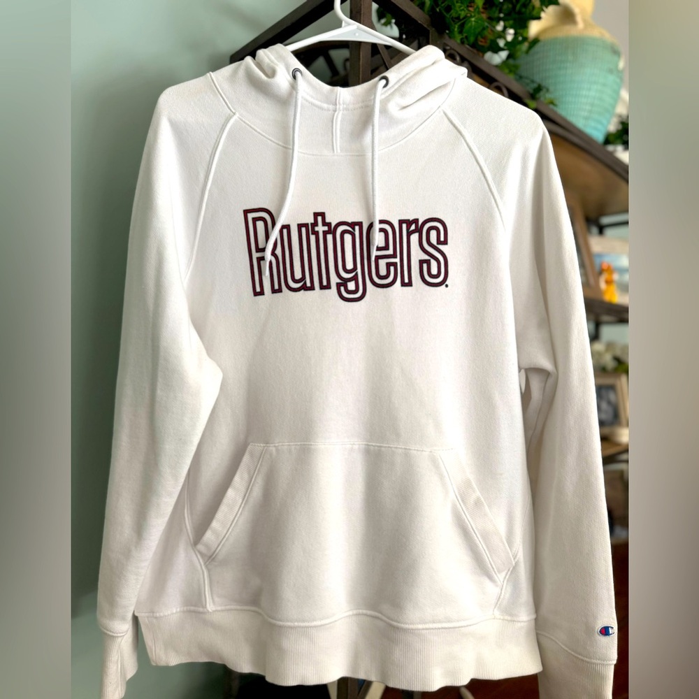 Champion Women’s Rutgers Hoodie Sweatshirt Front Pocket Size Large
